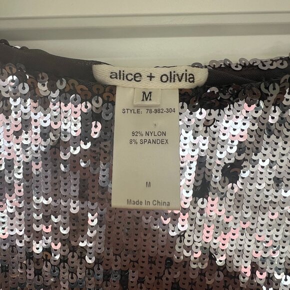 Alice + Olivia Dresses & Skirts - Alice and Olivia Silver Sequin Dress size M